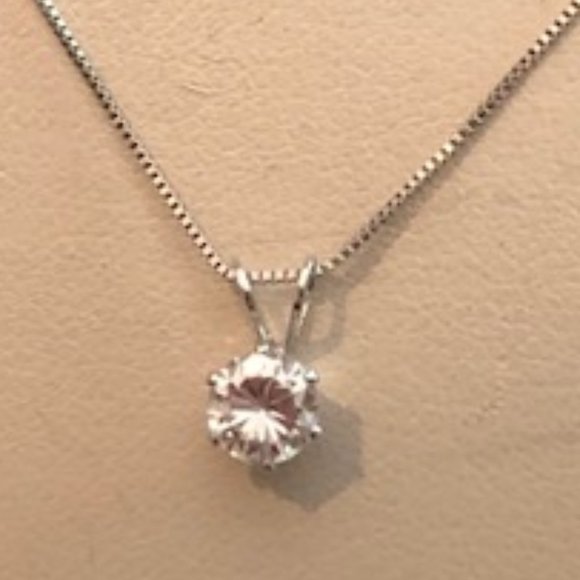 WHITE GOLD CZ PENDANT - Picture 3 of 3